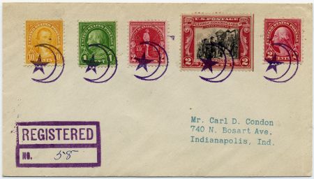 US Indiana, Boggstown 632, 636, 642, 684 Fancy Cancel Cover, Crescent Moon, Star