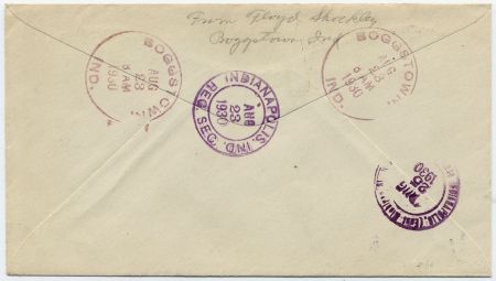 US Indiana, Boggstown 632, 636, 642, 684 Fancy Cancel Cover, Crescent Moon, Star