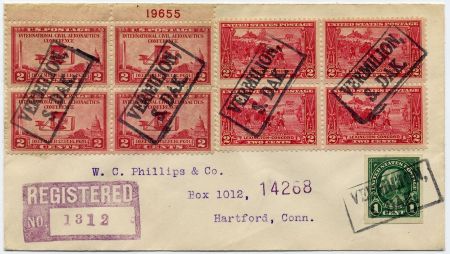 US South Dakota, Vermilion 575, 618, 649 Fancy Cancel Cover
