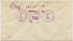 US South Dakota, Vermilion 575, 618, 649 Fancy Cancel Cover