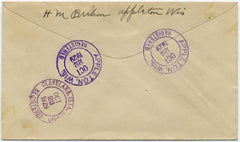 US Wisconsin, Appleton 640 - 641 Fancy Cancel Cover, Sunburst
