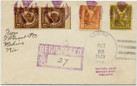US Wisconsin, Medina 633, 638, 640 Fancy Cancel Cover, Negative "M" in Circle