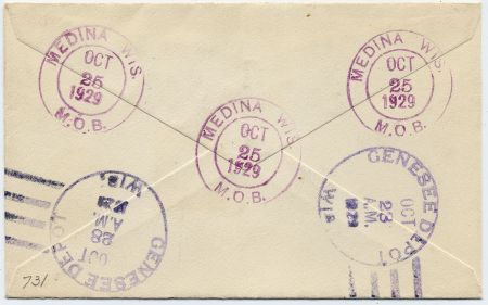 US Wisconsin, Medina 633, 638, 640 Fancy Cancel Cover, Negative "M" in Circle
