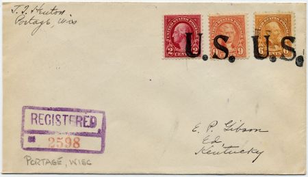 US Wisconsin, Portage 634, 638, 641 Fancy Cancel Cover