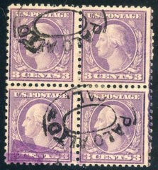 US 541 Washington / Franklin F+ Used block of 4 Scarce cv $260