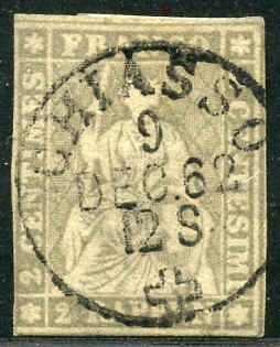 Switzerland 35 Fine Used Chiasso 12/9/1852 S-O-N Cancel