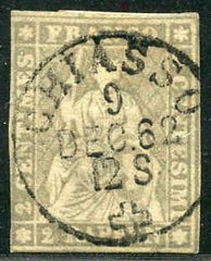 Switzerland 35 Fine Used Chiasso 12/9/1852 S-O-N Cancel