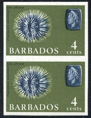 Barbados 270a VF-XF/NH Vert. Imperf Pair Sea Urchin