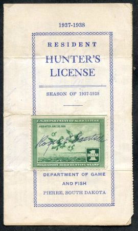 US RW4 Duck Stamp Used F - VF on SD License