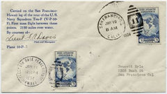 US 1934 San Francisco - Hawaii Navy Flight with 733 Signed Lt. F A Davis