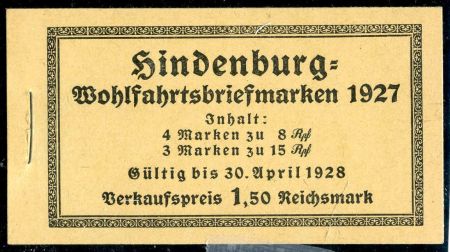 Germany B19a Mi H-BI 56A VF - NH covers and pane but unstapled