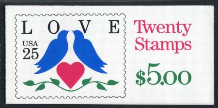 US 2441b Error Mint NH Booklet Bottom pane 6 stamps missing pink