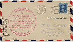 US 1932 710 on Air Port Dedication Signed by Pilot, Jack Bishop