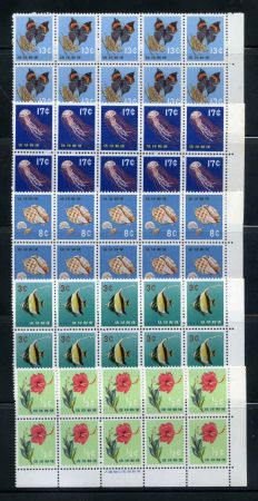 US Possessions - Ryukyu Islands 76 - 80 VF/NH Imprint blocks of 10 (cv$178.50)