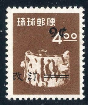 US Possessions - Ryukyu Islands C19c Possessions F-VF/NH Transposed Surcharge PFC