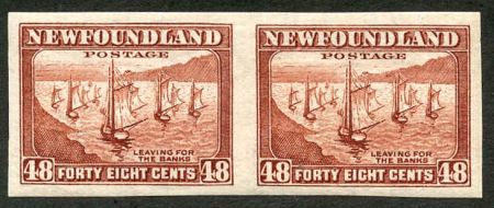 Newfoundland 199a VF NH Horizontal Imperf Pair cv 180.00