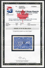 Canada O27 VF - XF NH Mint PSE Cert cv $100++