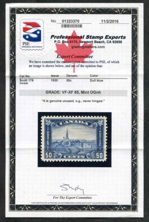 Canada 176 VF - XF NH Mint PSE Cert VF / XF 85
