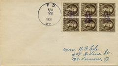 US Kentucky, Ed 764 Fancy Cancel Cover, Washington, Butterfly