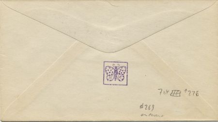 US Kentucky, Ed 764 Fancy Cancel Cover, Washington, Butterfly