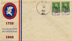 US Kentucky, Ed 705 Fancy Cancel Cover, George Washington in Square