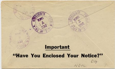 US Colorado, Pueblo 697 Fancy Cancel Cover, Circle Target