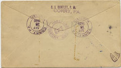 US Pennsylvania, Corry 565, 632, 644 Fancy Cancel Cover, Arrow