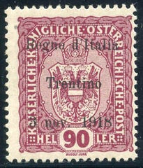 Austria N46 Italian Occupation - Trentino Fine LH Mint UL New Avi Cert - Rare cv $2,250