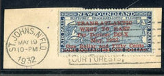 Newfoundland C12 F - VF + Used on Piece - 1st Day Cancel cv 400.00