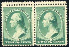 US 213 Bank Notes Mint No Gum Pair with double perfs at top