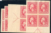 US 534 Washington / Franklin Mint XF - Superb Set of 4 Arrow Blocks, no gum, oversized margins cv 240.00