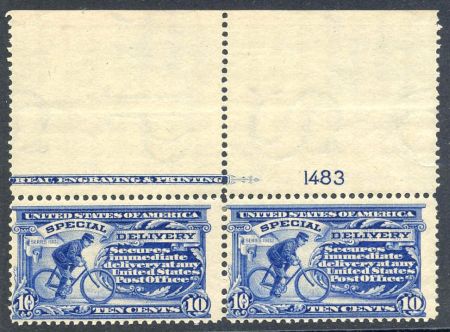 US E6 Special Delivery Fine LH Plate Number Imprint Pair cv $460+