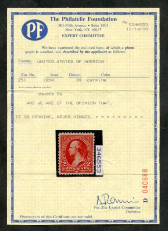 US 251 Bureau & Regular Issues XF NH PFC