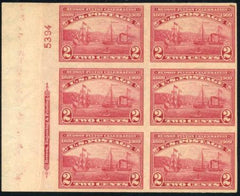 US 373 Early Commemoratives VF NH Lt Plate Block