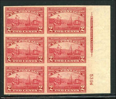 US 373 Early Commemoratives XF NH Right Plate Block, PSE, gum bends - note noted on cert