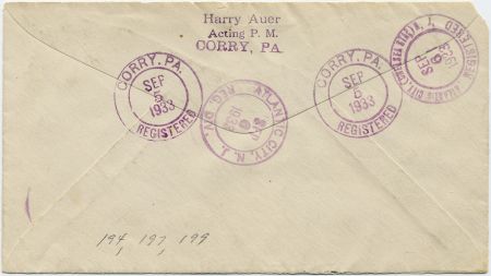 US Pennsylvania, Corry 2341, 409, U436 Fancy Cancel Cover Star in Circle