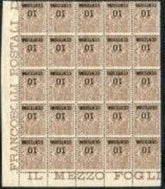 Italy 148a F NH LL Corner block of 25 Inverted surcharge cv 1062.50++