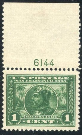 US 397 Early Commemoratives VF - XF Mint LH Jumbo Plate Number Single 6144 Mint