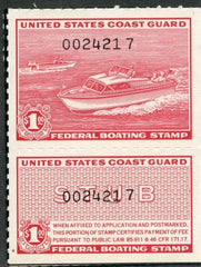 US RVB1-2 XF NH Mint Boating Stamp cv $82.50