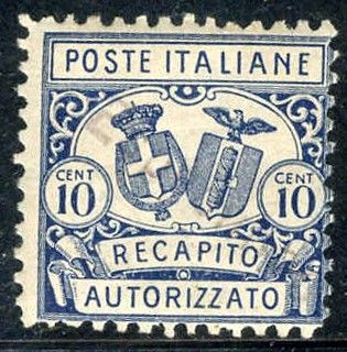 Italy EY1a F LH Mint "Especimen" Ovtp UPU in violet from receiving Govt Rare