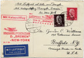 Germany 1930 Catapult Card Bremen - NY (Jul 24)