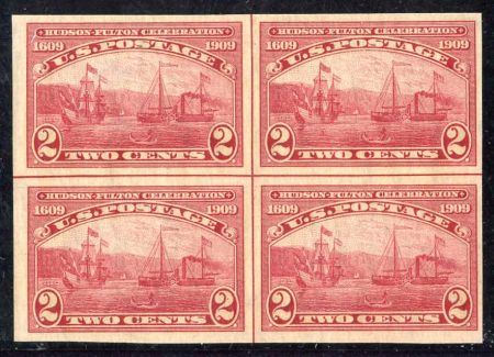 US 373 Early Commemoratives VF Mint NH Centerline Block cv $360