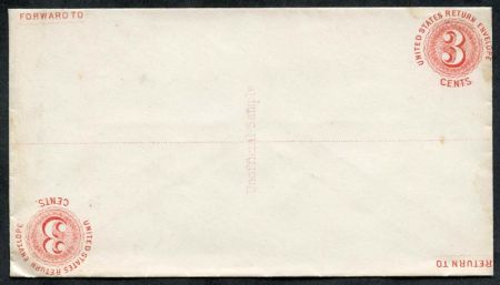 US EBo1 1880 3 cent Reply Envelope Patent Essay Charles K. Marshall Reply Card