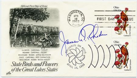 US 1987 Autographed Cover Gov. James A. Rhodes of Ohio