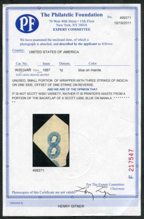 US U300 var Triple Print of 1 cent