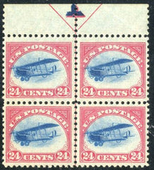 US C3 Airmails Top Arrow Block VF NH High Plane Shift