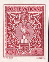 Vatican 72 Archival Proof Imperf Ungummed