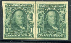 US 314 Bureau & Regular Issues LH Line Pair Mint Deep Green Shade cv 30+