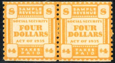 US $4 Social Security "Sample Revenue" XF NH