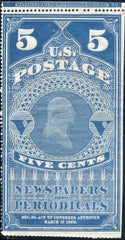 US PR5 Newspapers F Mint NGAI Plate Number Single 38 SE at Right cv 225++
